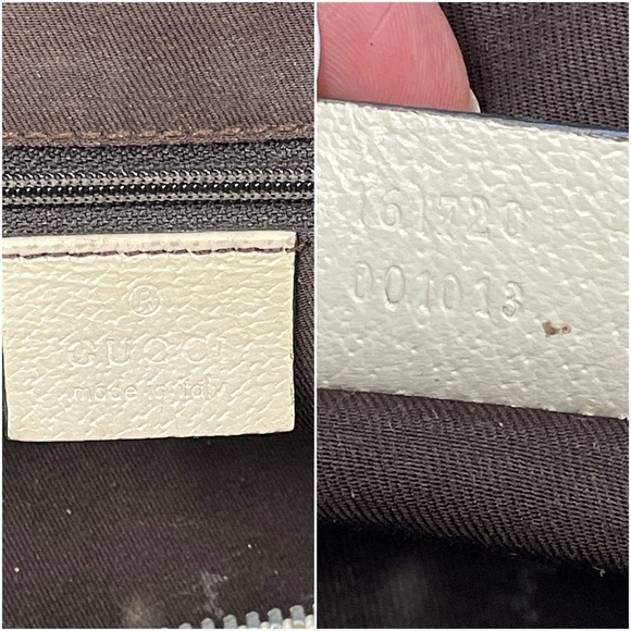 Vintage Gucci Princy GG Monogram Logo Sherry Line Web Shoulder Bag Tan Ivory - Picture 17 of 17